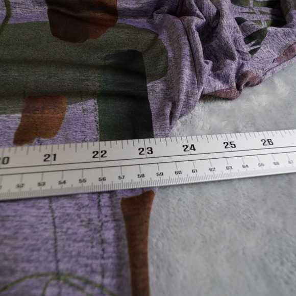 Jess & Jane Abstract Artsy Tunic Top Womens L Purple Slinky Knit USA Lagenlook - Picture 7 of 11